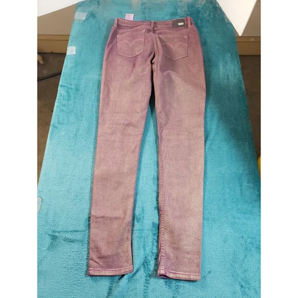 Levis Jeans Sz 11 Womens Purple Pants Stretch Mid Rise Denim Juniors Jegging - Picture 11 of 15